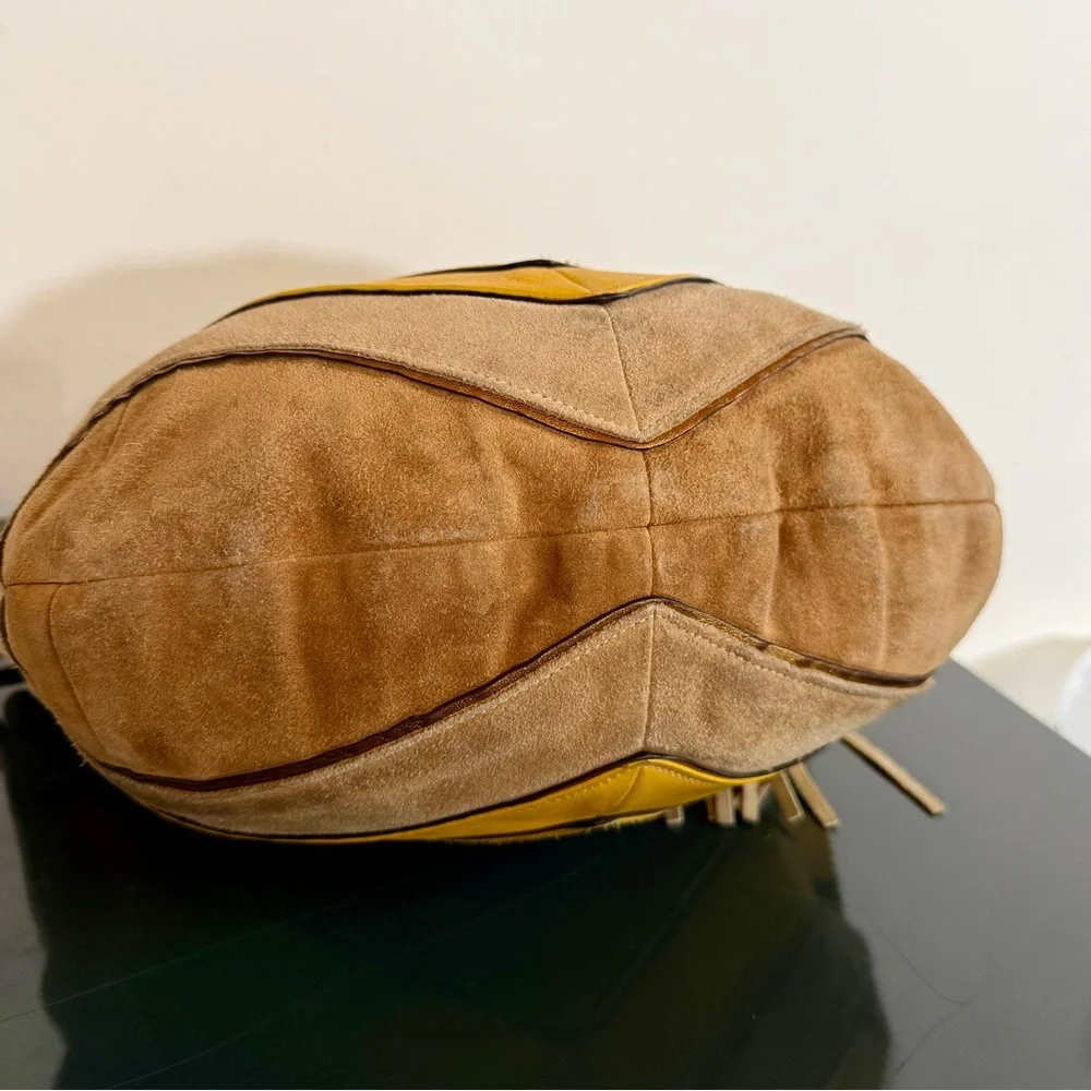 Vintage Coach Suede and Leather Chevron Hobo bag - Picture 7 of 10